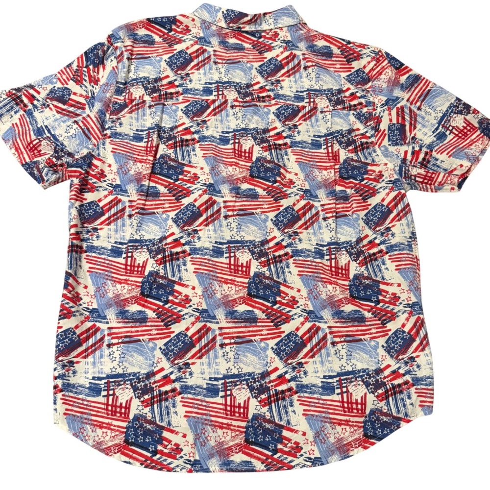 The American Outdoorsman Men XL Short Sleeve Button Up Shirt American Flag Print - Picture 6 of 8